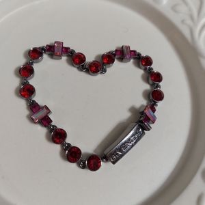 Givenchy/Swarovski Ruby Red Faceted Crystal Bracelet